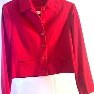 PENDLETON Women’s NWOT Sz 8  Red Virgin Wool Teflon Protected Blazer